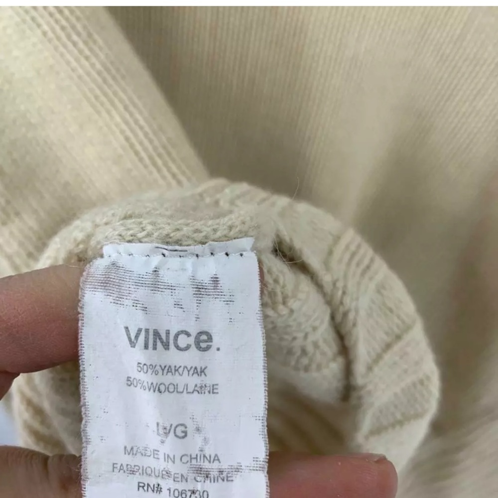 Vince Open Cardigan Sweater Duster Jacket Tan L - Picture 8 of 8